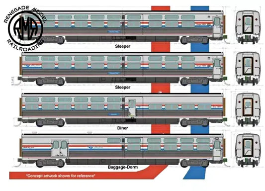 KATO N 106-8004 Amtrak Viewliner II 4 Car Set Phase III Heritage