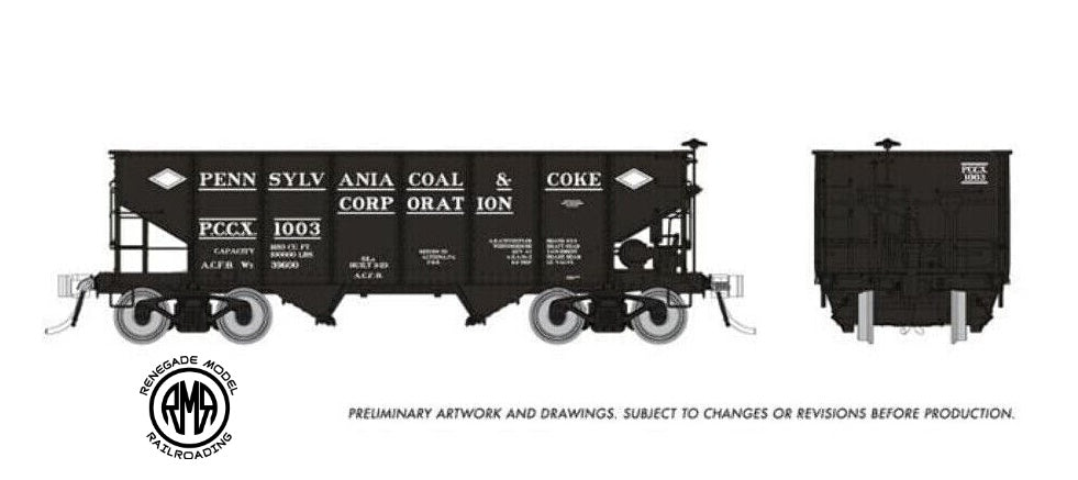 Rapido 148017 HO Pennsylvania Coke & Coal PRR GLa 2-Bay Hopper (3 Pack)