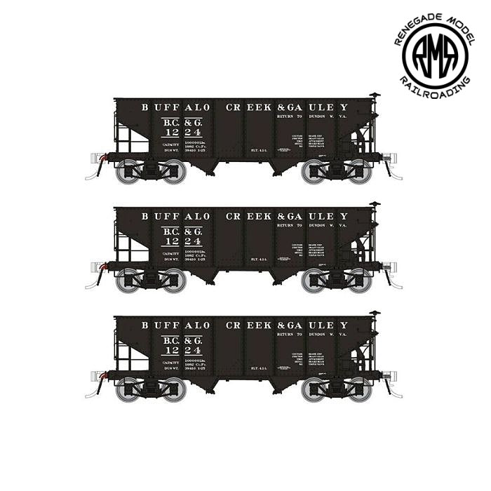 Rapido 148020 HO Buffalo Creek & Gauley PRR GLa 2-Bay Hopper (3 Pack)