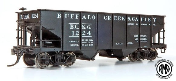 Rapido 148020 HO Buffalo Creek & Gauley PRR GLa 2-Bay Hopper (3 Pack)