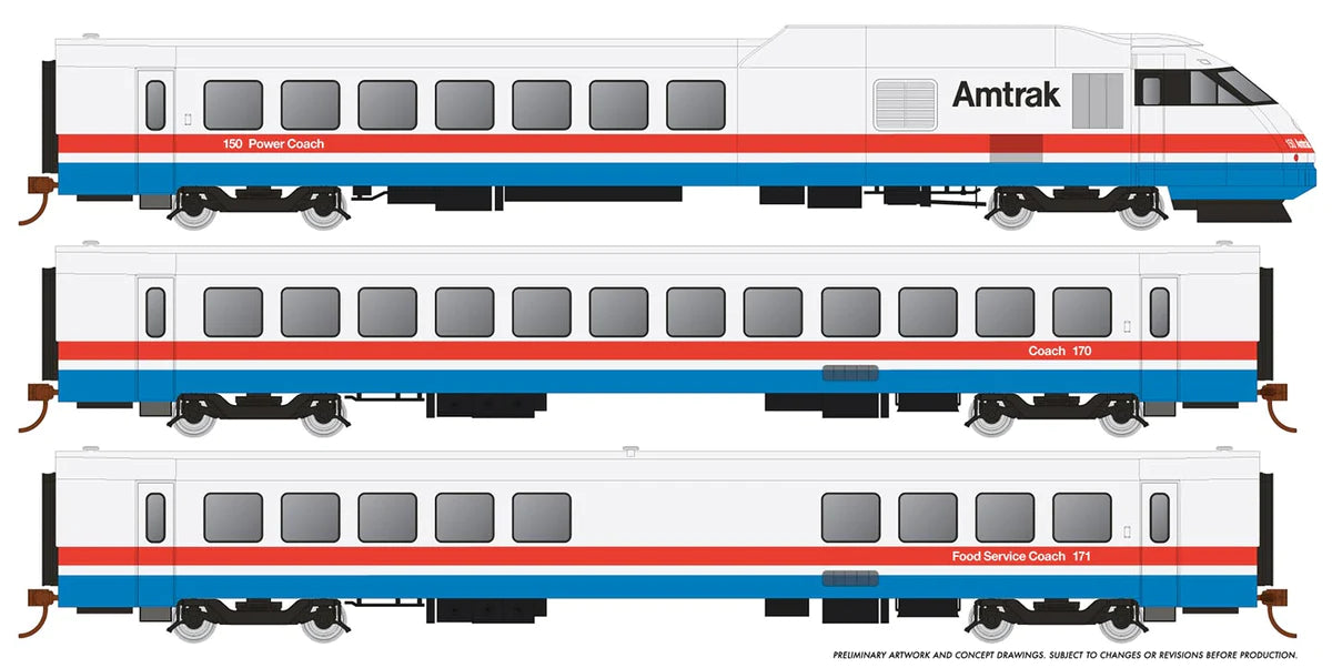 Rapido 25501 HO Scale RTL Turboliner Set #1 Phase III Early DCC/Sound