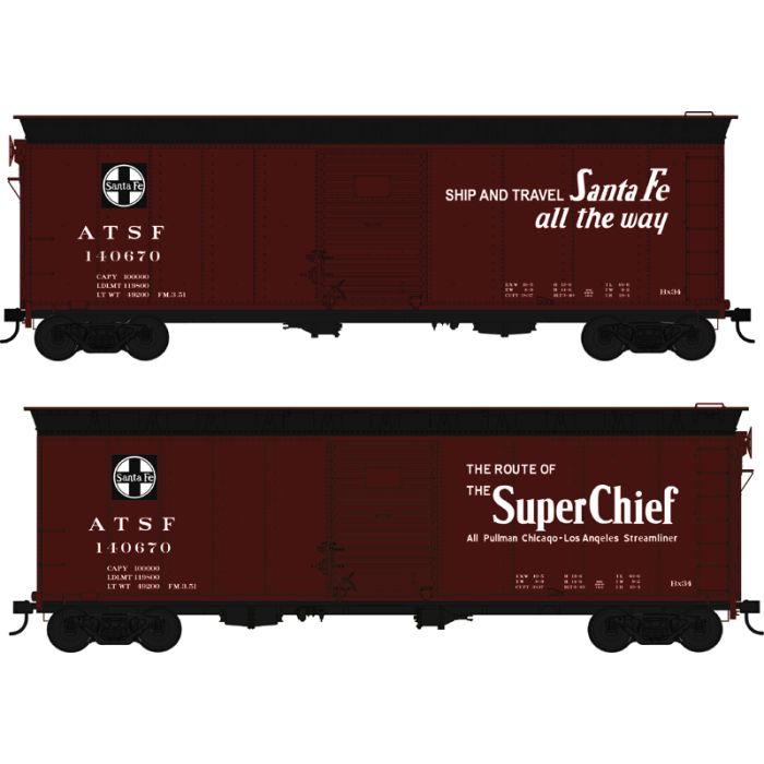 Bowser #43143 HO Scale 40' Boxcar ATSF Santa Fe Super Chief Slogan Road #140635