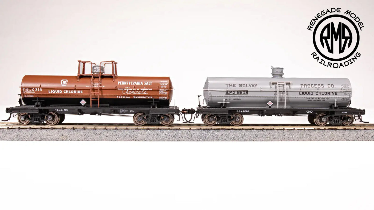 Broadway Limited 7665 HO Penn SaltSolvay Process 1950' 6000 Gallon Tank Set of 2