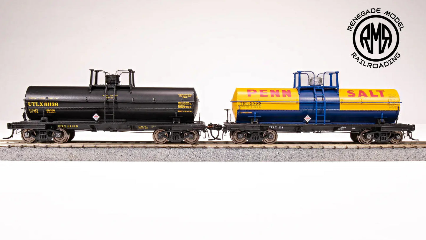 Broadway Limited 7668 HO Scale UTLX Penn Salt 1950's 6000 Gallon Tank Set of 2