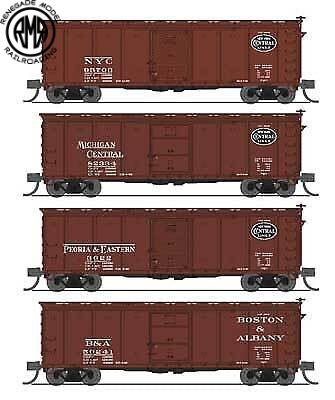 Broadway Limited N NYC 40' Steel Boxcar Variety 4pk A 1930's