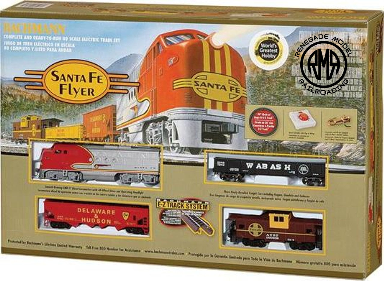 Bachmann 00647 HO Santa Fe Flyer Electric Train Set E-Z Track