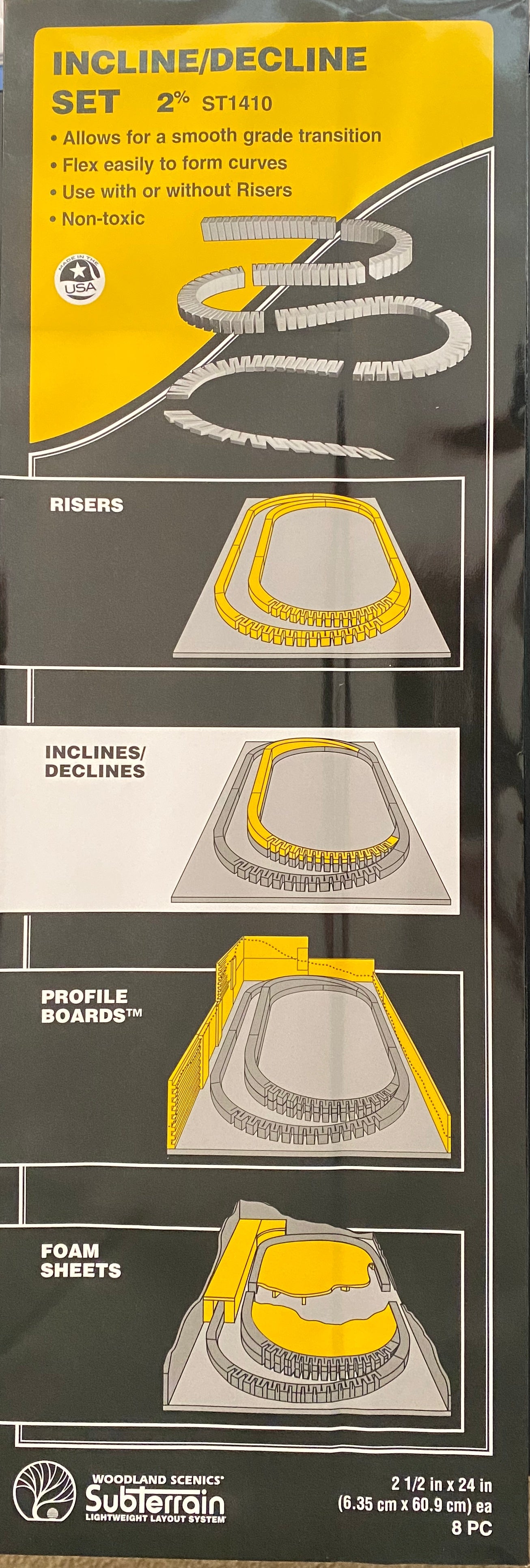 Woodland Scenics 2% Incline/Decline Set 8 WOOST1410 Train Scenery Non Scale