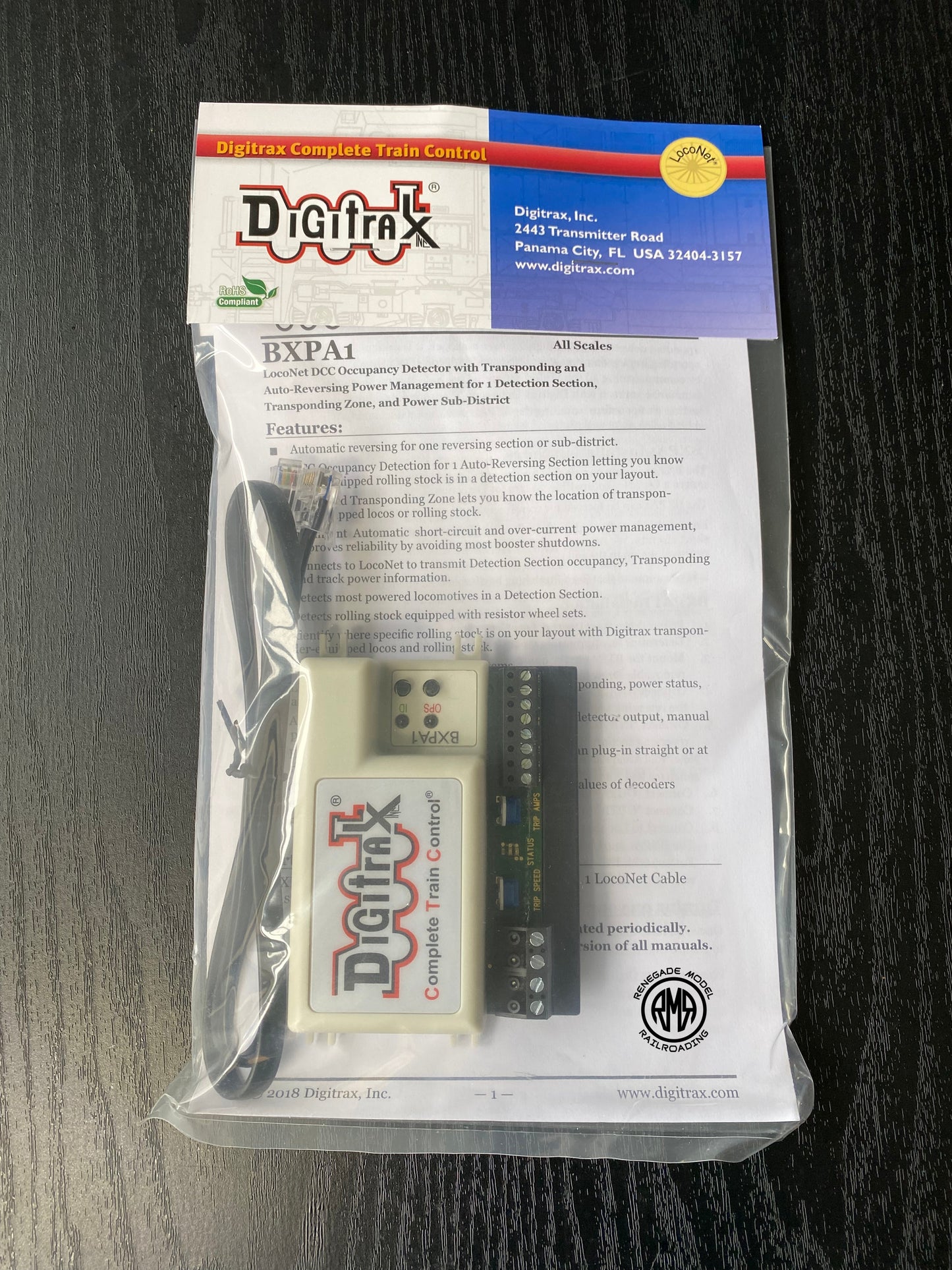 Digitrax BXPA1 LocoNet DCC Auto Reverser Detection Transponding Power Managment