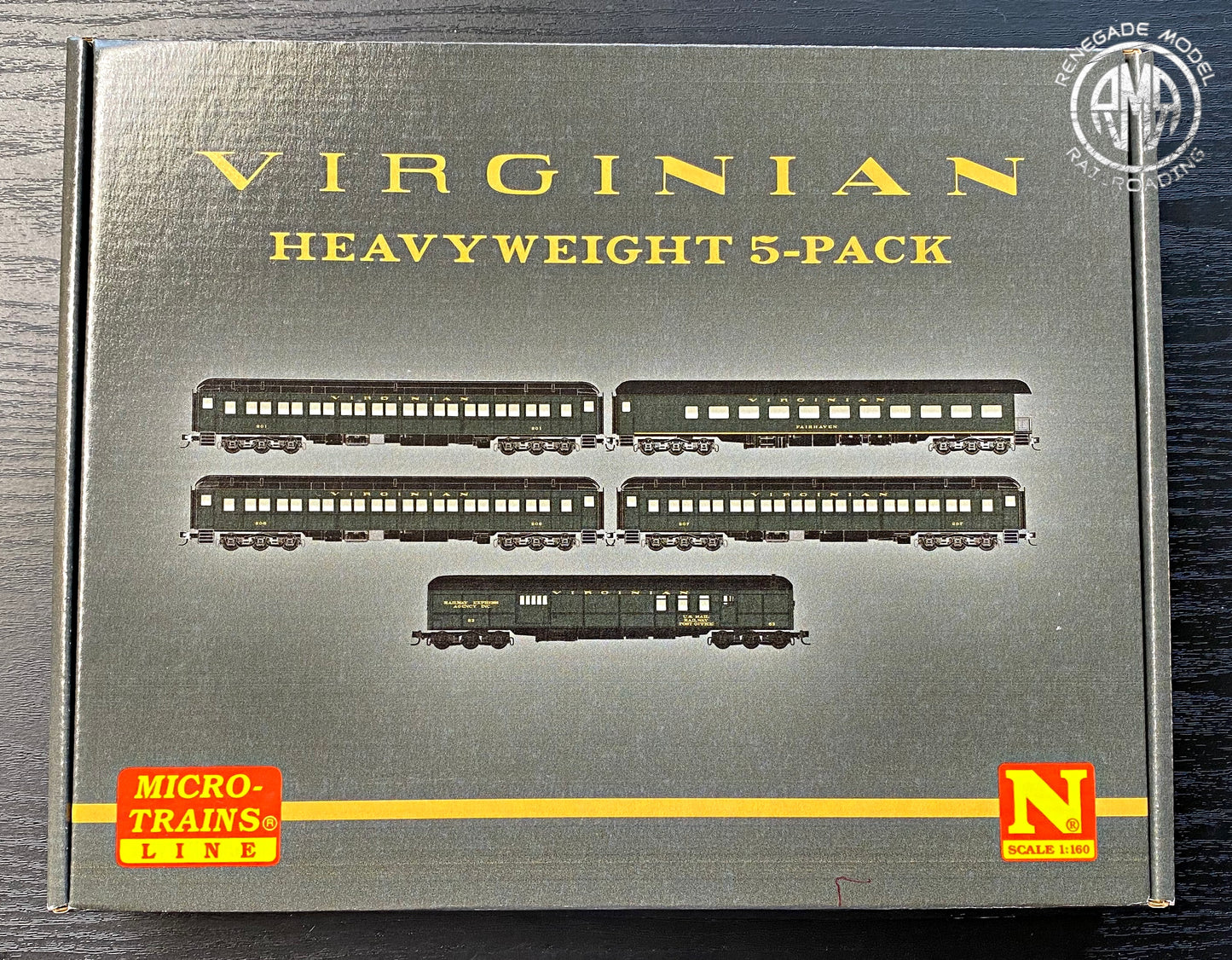 Micro Trains N Virginian Railway Heavyweight Passenger Cars 5-Pack 98300196