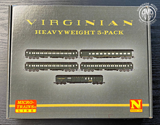 Micro Trains N Virginian Railway Heavyweight Passenger Cars 5-Pack 98300196