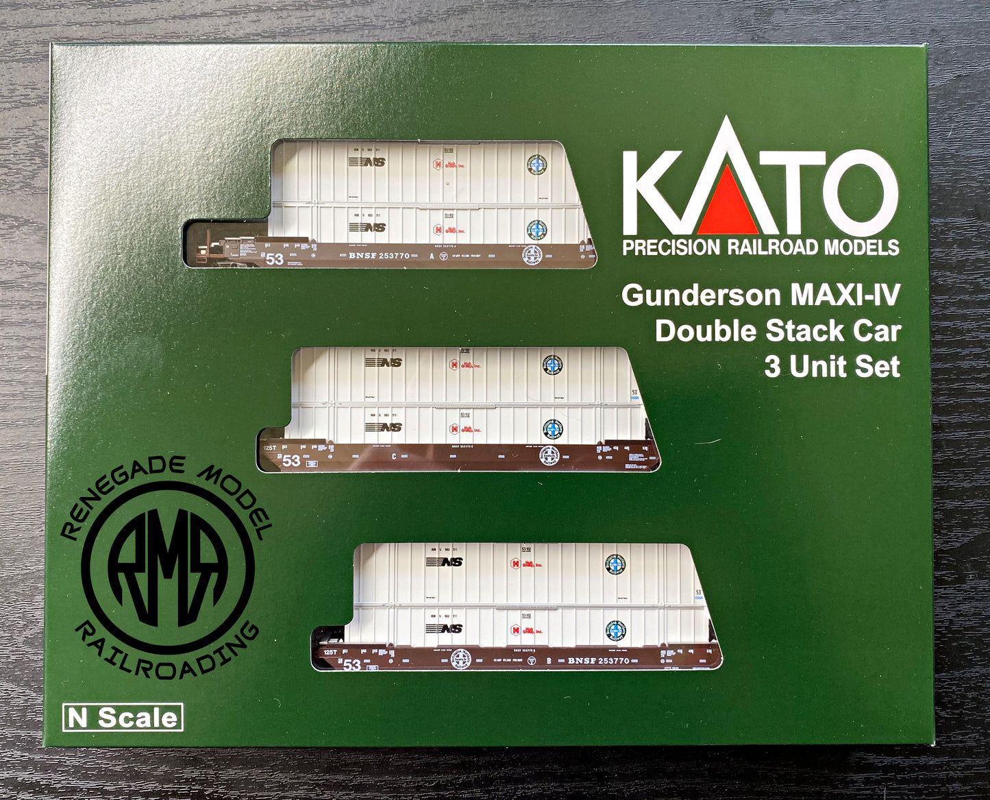 Kato N 106-6185 TTX Gunderson MAXI-IV Well Car BNSF / NS
