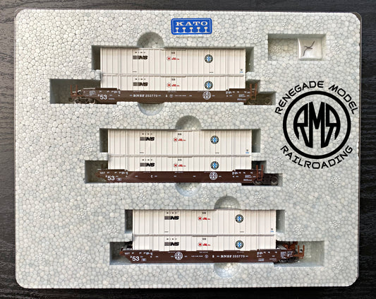 Kato N 106-6185 TTX Gunderson MAXI-IV Well Car BNSF / NS