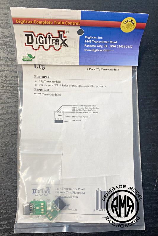 Digitrax LT5 Tester 2 pack Use with BDL168 BD4N and more 5 LED