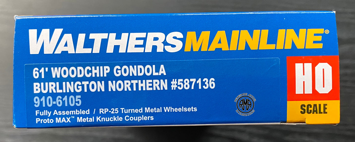 Walthers Mainline 910-6105 HO Scale Burlington Northern BN 61' Wood Chip Gondola