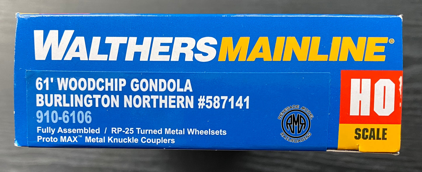 Walthers Mainline 910-6106 HO Scale Burlington Northern BN 61' Wood Chip Gondola