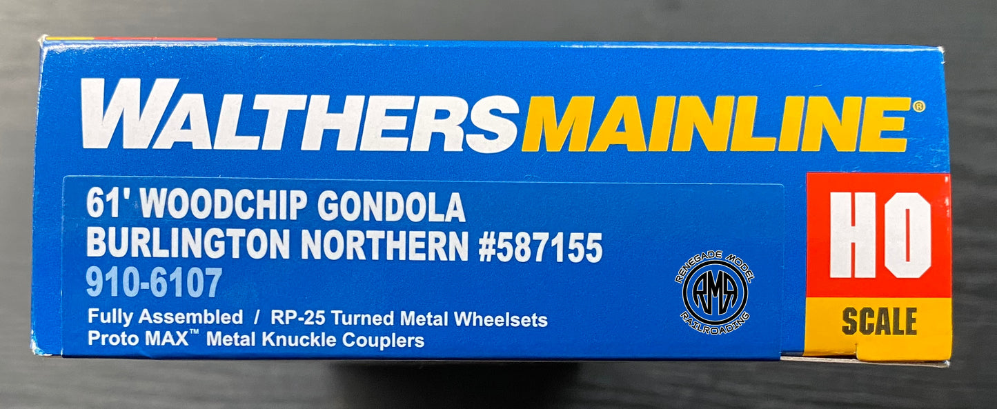 Walthers Mainline 910-6107 HO Scale Burlington Northern BN 61' Wood Chip Gondola