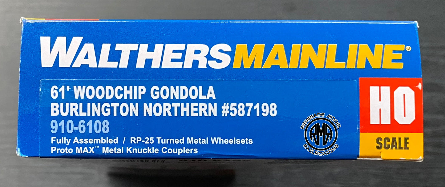 Walthers Mainline 910-6108 HO Scale Burlington Northern BN 61' Wood Chip Gondola