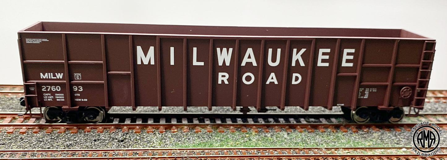 Walthers Mainline 910-6118 HO Scale Milwaukee Road 61' Wood Chip Gondola Car