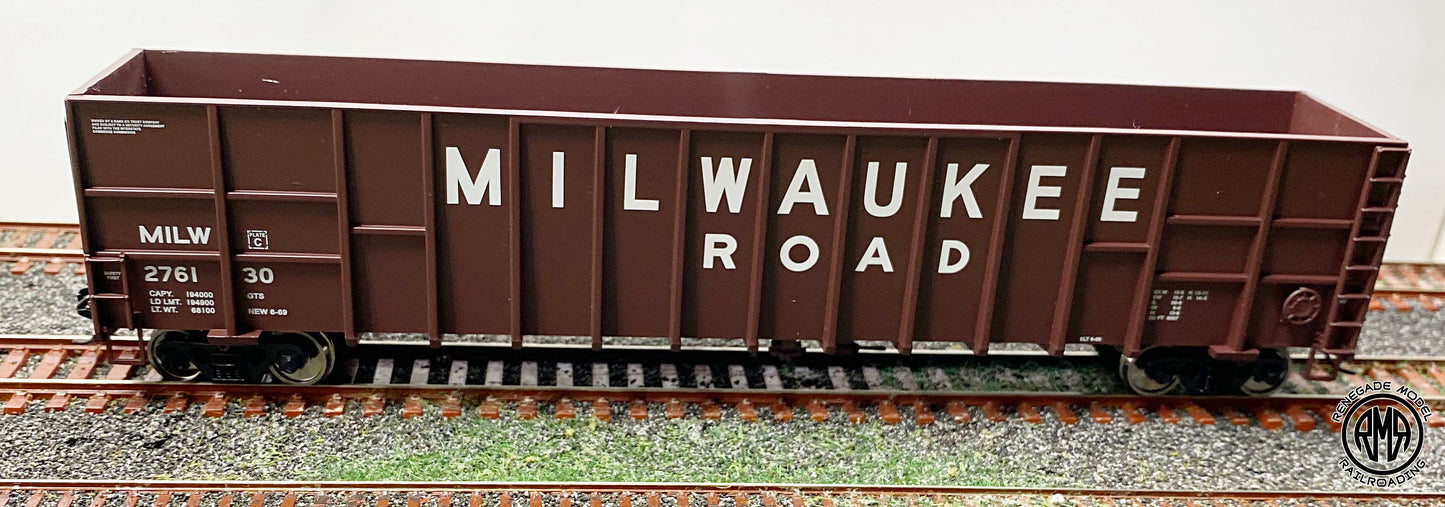 Walthers Mainline 910-6119 HO Scale Milwaukee Road 61' Wood Chip Gondola Car