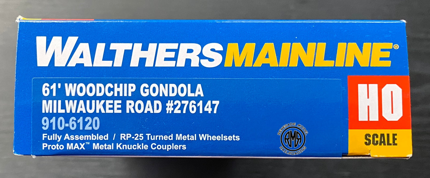Walthers Mainline 910-6120 HO Scale Milwaukee Road 61' Wood Chip Gondola Car