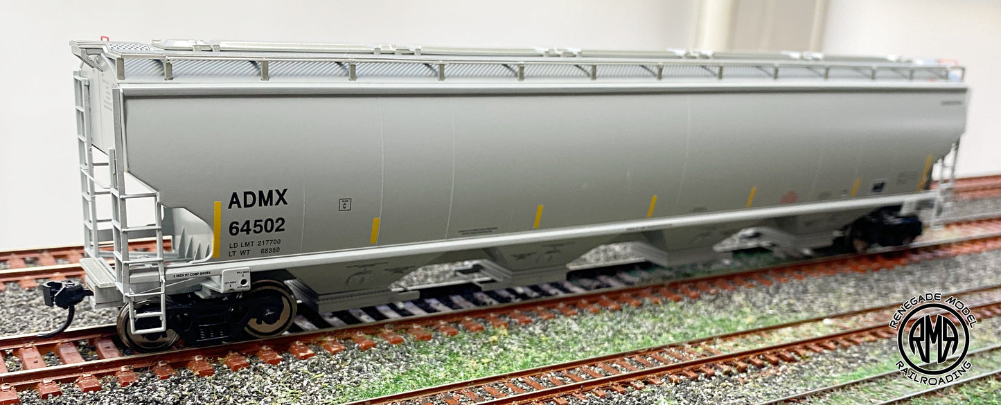Walthers 920-110302 HO Scale ADMX 67' Trinity 6351 4-Bay Covered Hopper #64502