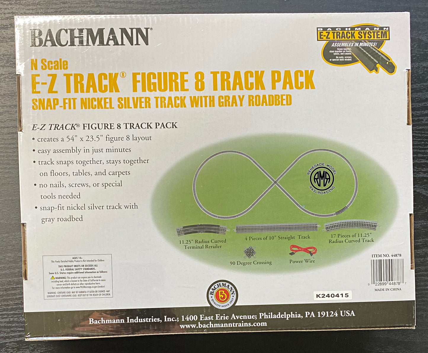 Bachmann 44878 N Scale Figure 8 Track Pack Set DC DCC