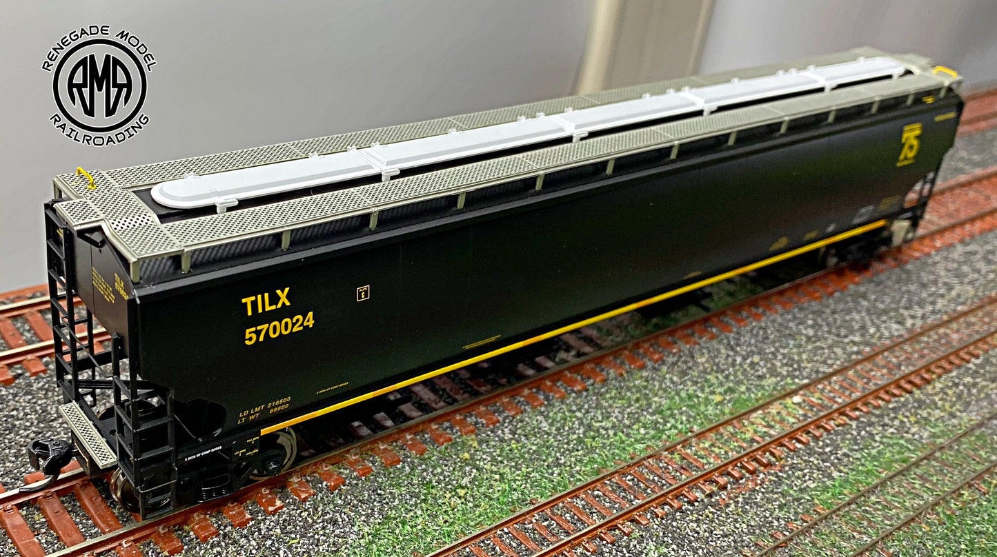 Walthers 920-110325 HO Scale TILX 67' Trinity 6351 4-Bay Covered Hopper #570024