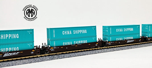 KATO N 106-6210 BNSF Gunderson MAXI-1 5-Unit Well Car China Shipping Container