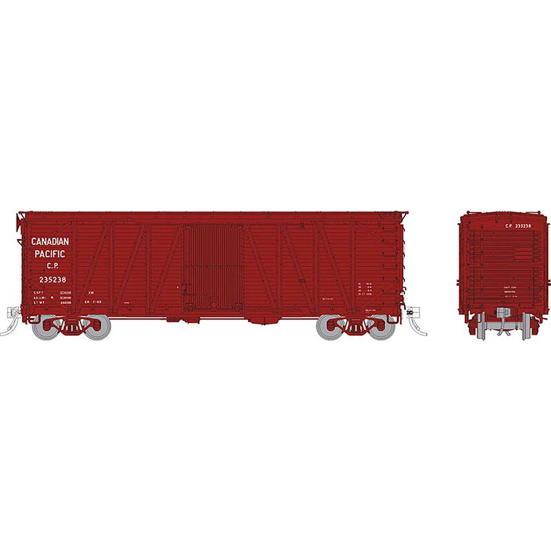 Rapido 142104 HO Scale Canadian Pacific Late USRA CPR Clone Boxcar 6Pk Set#2