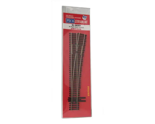 PECO SL-U8361 HO Streamline Unifrog Code 83 #6 Right Hand Turnout