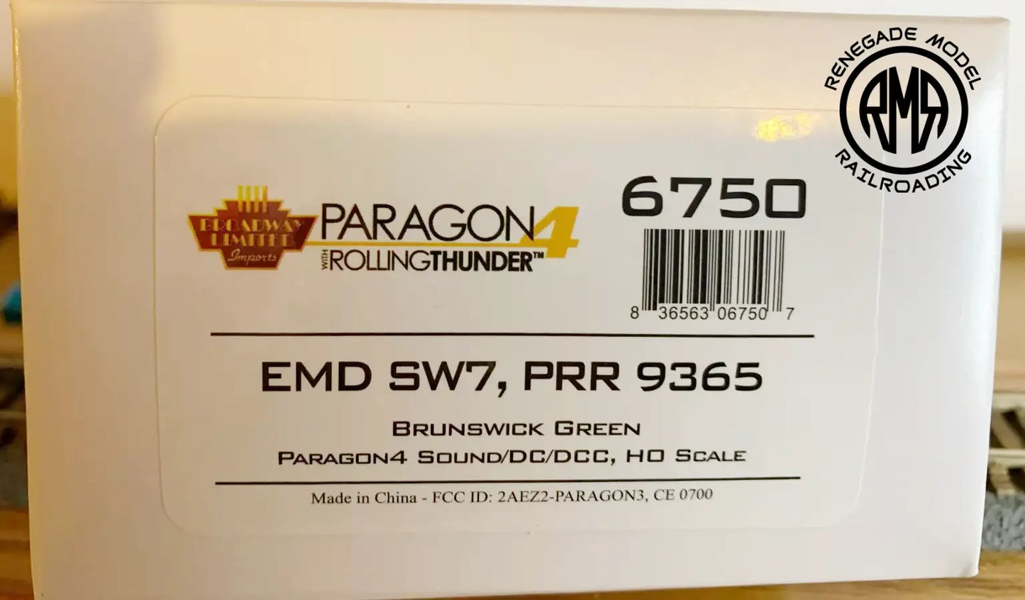 Broadway Limited 6750 HO EMD SW7 PRR 9365 Brunswick Green Paragon4 Sound DC DCC