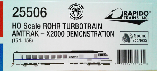 Rapido HO 25506 X2000 Demo Rtl Turbo-S