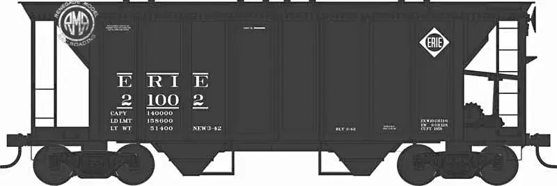 Bowser 43259 HO Scale Erie Blt 3-42 H34 Covered Hopper #21002