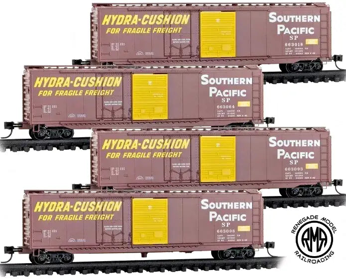 Micro Trains N Scale Southern Pacific 50' Standard Box Car 4 Pack 99302216