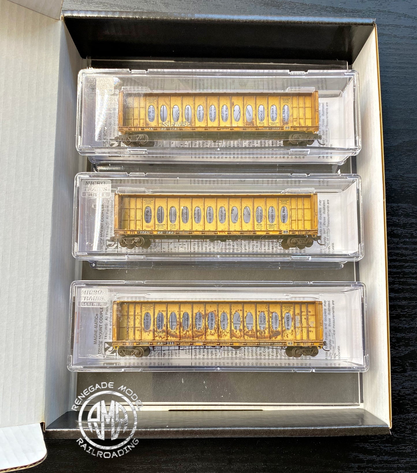 Micro Trains TTZX weathered 3-Pack JEWEL CASES N Scale 98305056