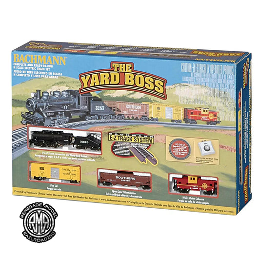 Bachmann 24014 N Scale Yard Boss AT&SF Steam Engine Freight Train Set New