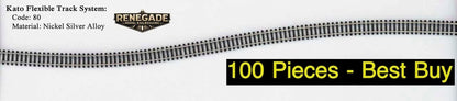Kato 21-000 N Scale Unitrack Flex Track 808mm 31-13/16” 100pc Full Box