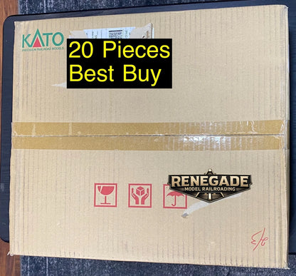 Kato 2-180 HO Scale Unitrack 369mm 14.5" Straight Track 80 Pc Mega Pack