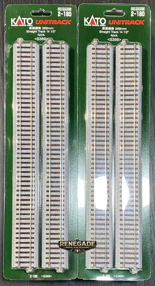 Kato 2-180 HO Scale Unitrack 369mm 14 1/2" Straight Track 40 Pc Mega Pack
