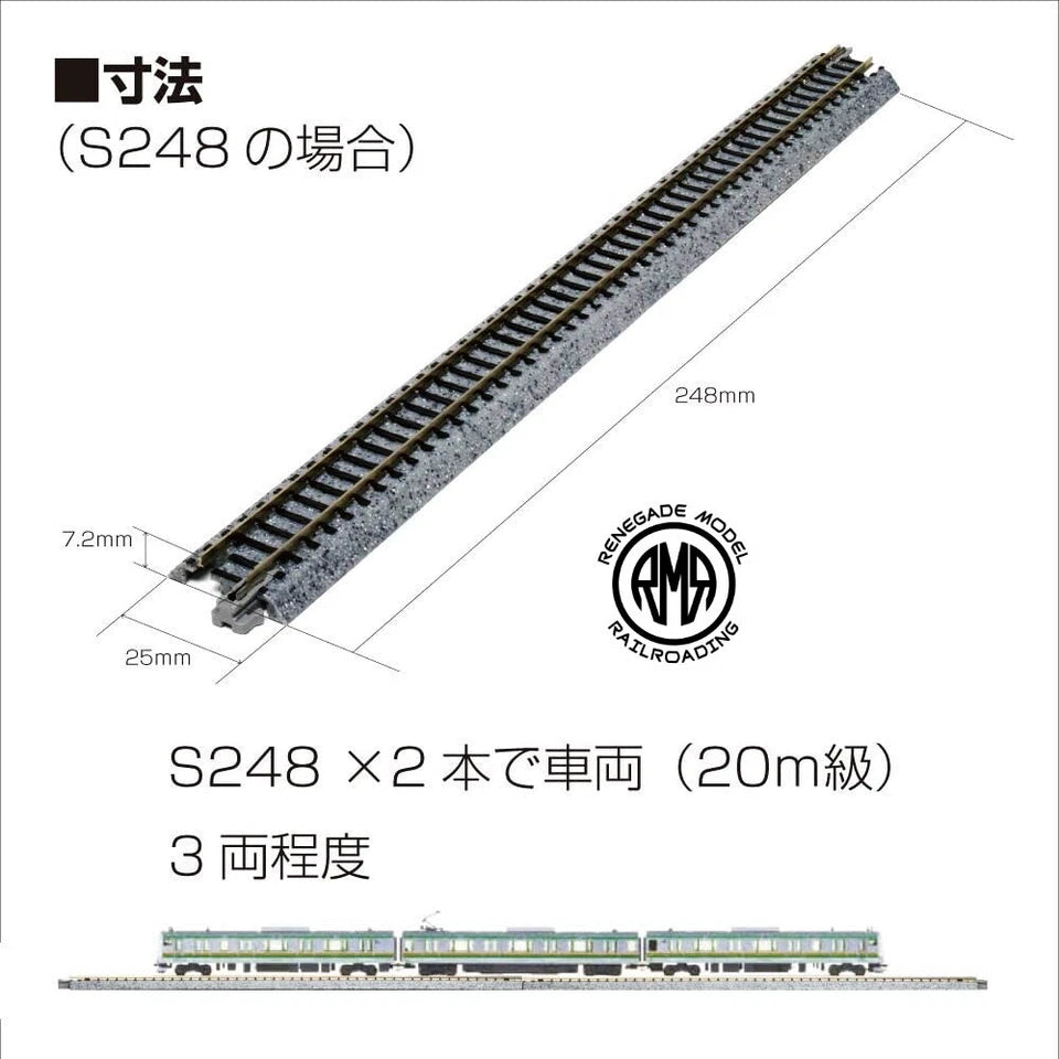 KATO 20-000 20 Packs N Scale Unitrack Straight (4 pcs) 248mm 9 3/4" S248 J