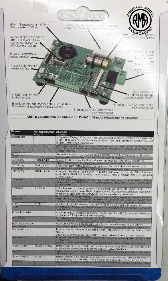 ESU 53900 New Version DCC Decoder Tester Cube Speaker, E24 & More