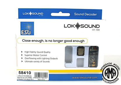 ESU 58410 LokSound V5 HO DCC/MM/SX/M4 Sound Decoder, NEM652 8-pin With Speaker