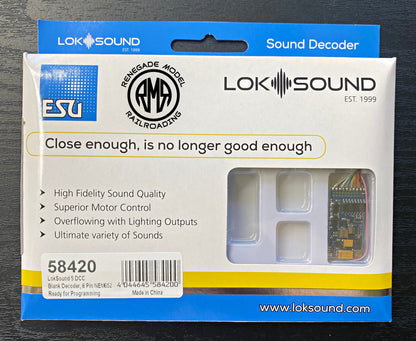 ESU 58420 LokSound V5 DCC Sound Decoder 8 Pin Sugar Cube Speaker