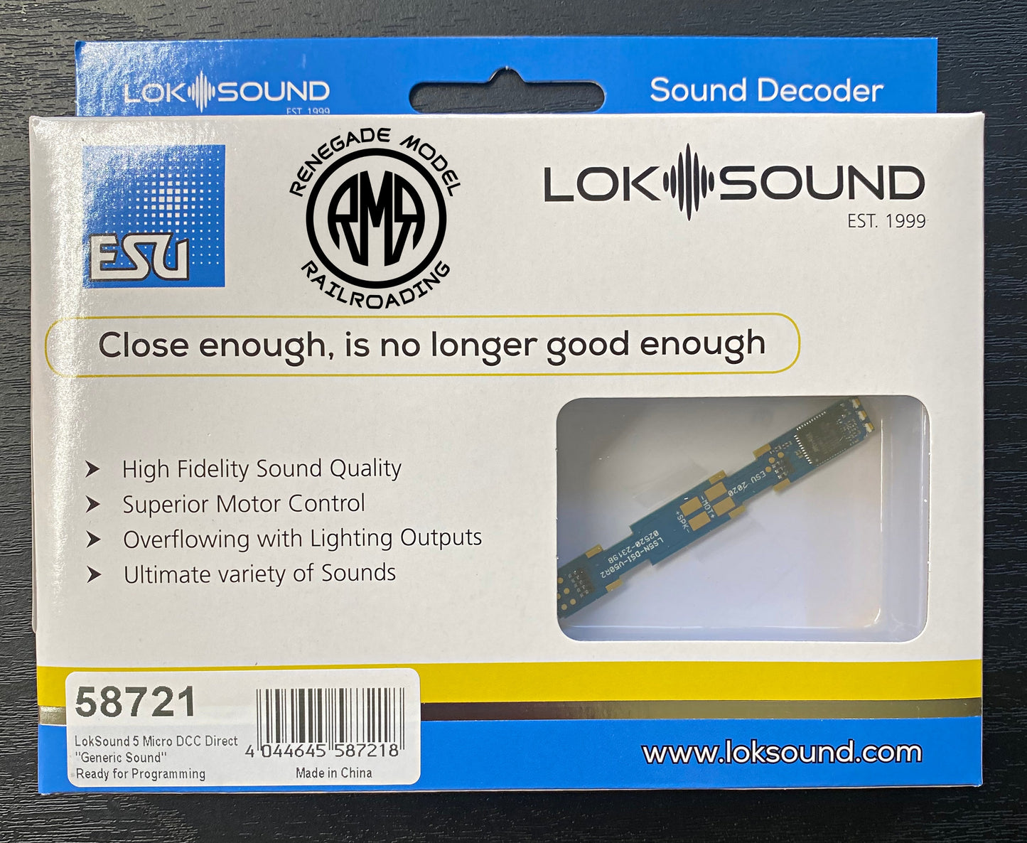 ESU 58721 N LokSound 5 Micro DCC Direct Sound Decoder