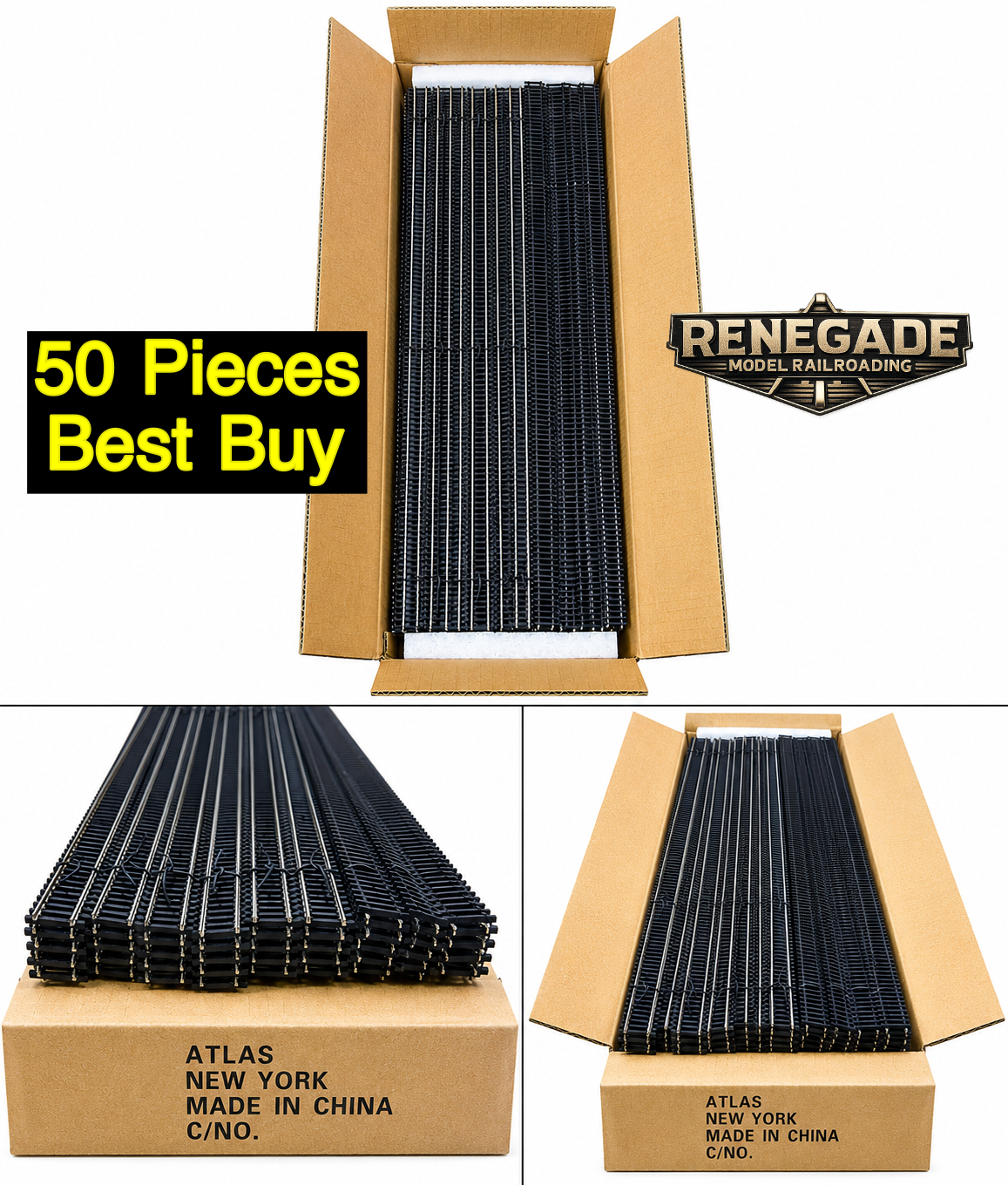 Atlas N Scale Code 80 Super Flex Track 29.5" 50 Pcs 2500