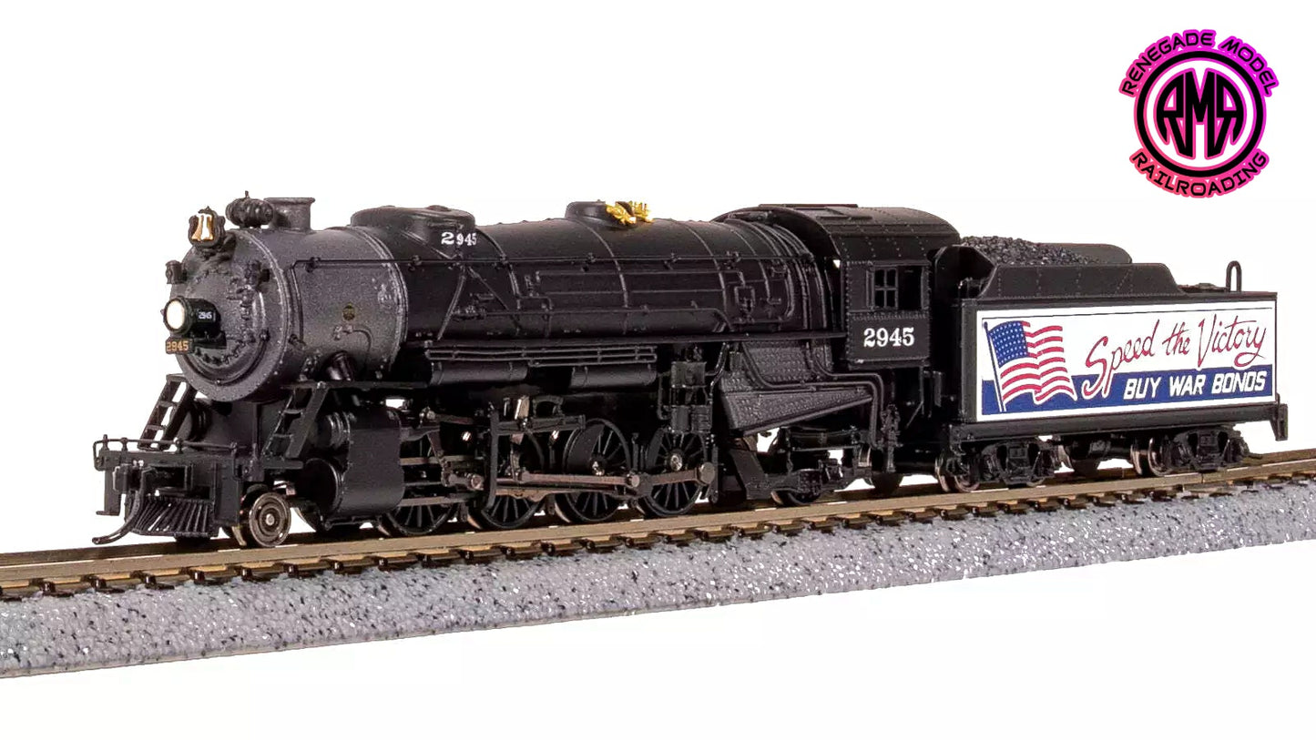 BLI 7842 N Scale USRA 2-8-2 Heavy Mikado Buy War Bonds #2945 Paragon4 DC DCC