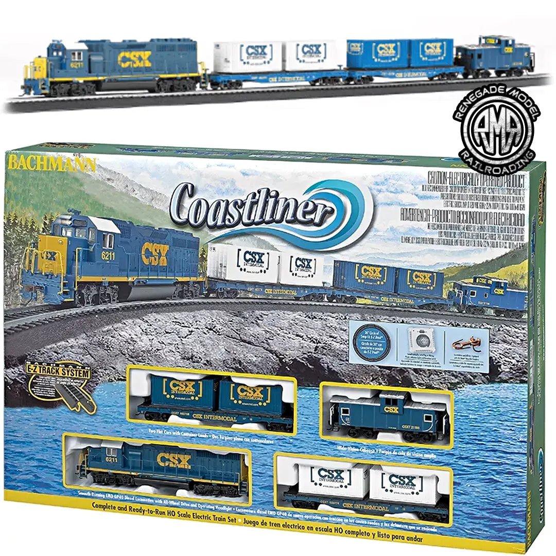 Bachmann 00734 Coastliner Electric Train Set E-Z Track HO Scale