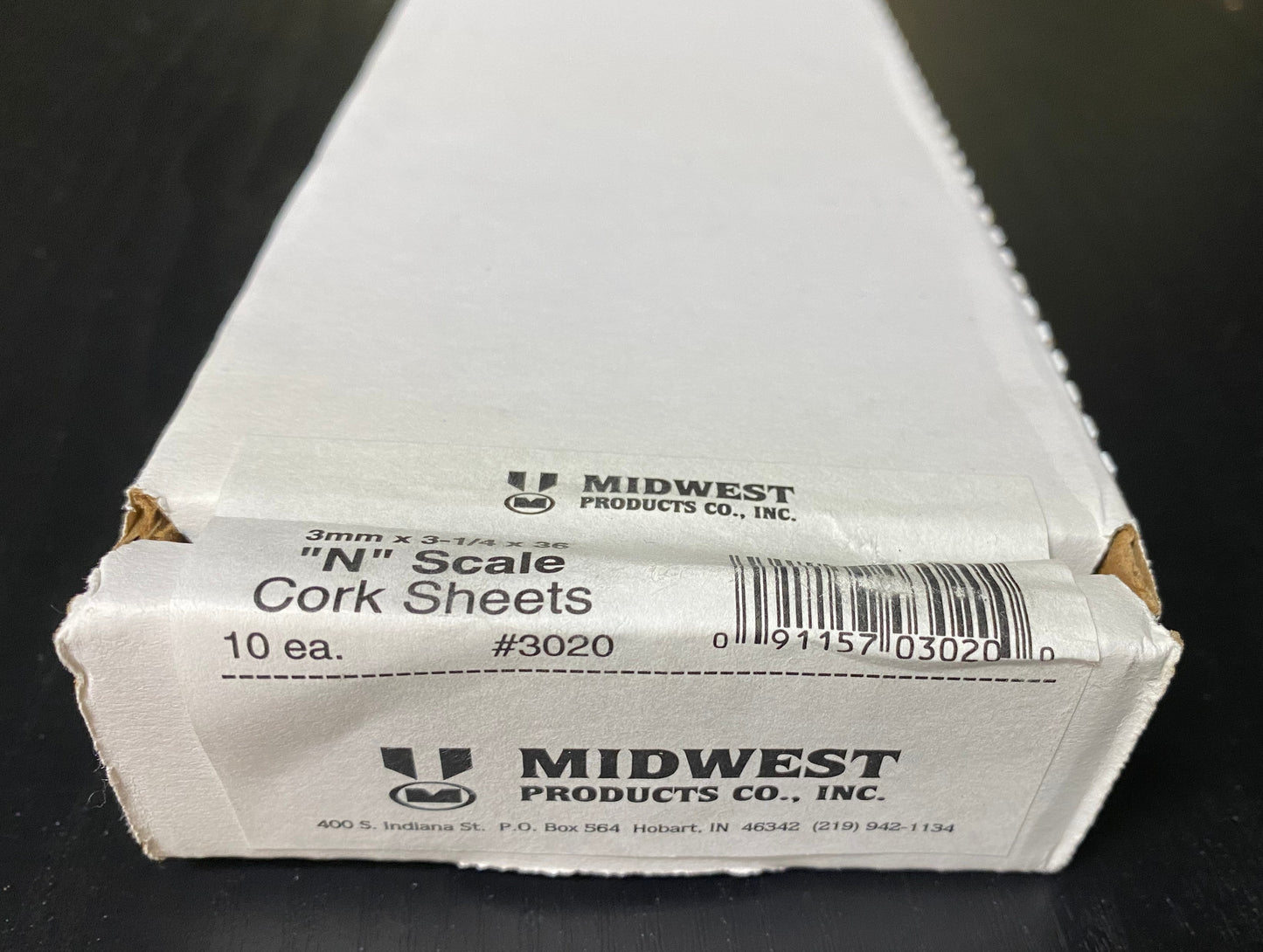 Midwest Products 3020 N Scale 3-1/4" x 36 Cork Roadbed Sheets (10) Box