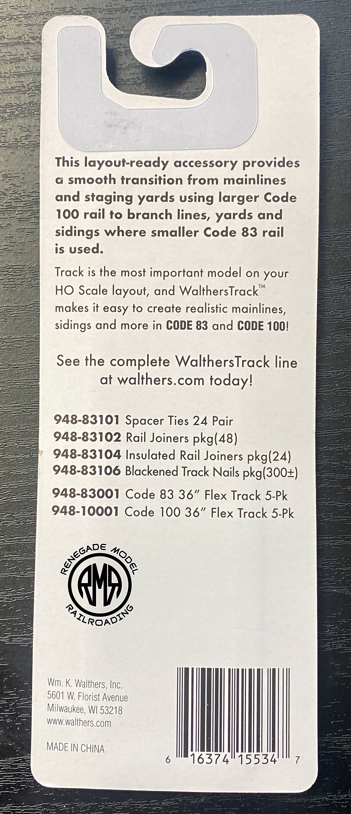 Walthers 948-83003 HO Scale Nickel Silver Transition Track Code 100 to Code 83