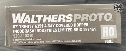 Walthers 920-110310 HO Scale BRIX 67' Trinity 6351 4 Bay Covered Hopper #97461